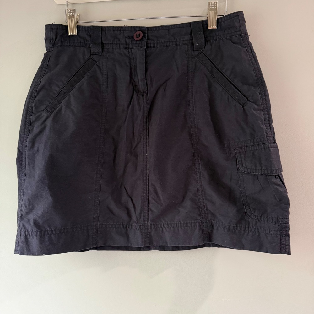 Lands' End Cargo Skort Womens 2P Navy Blue Excellent Utility Hiking Mini Skirt
